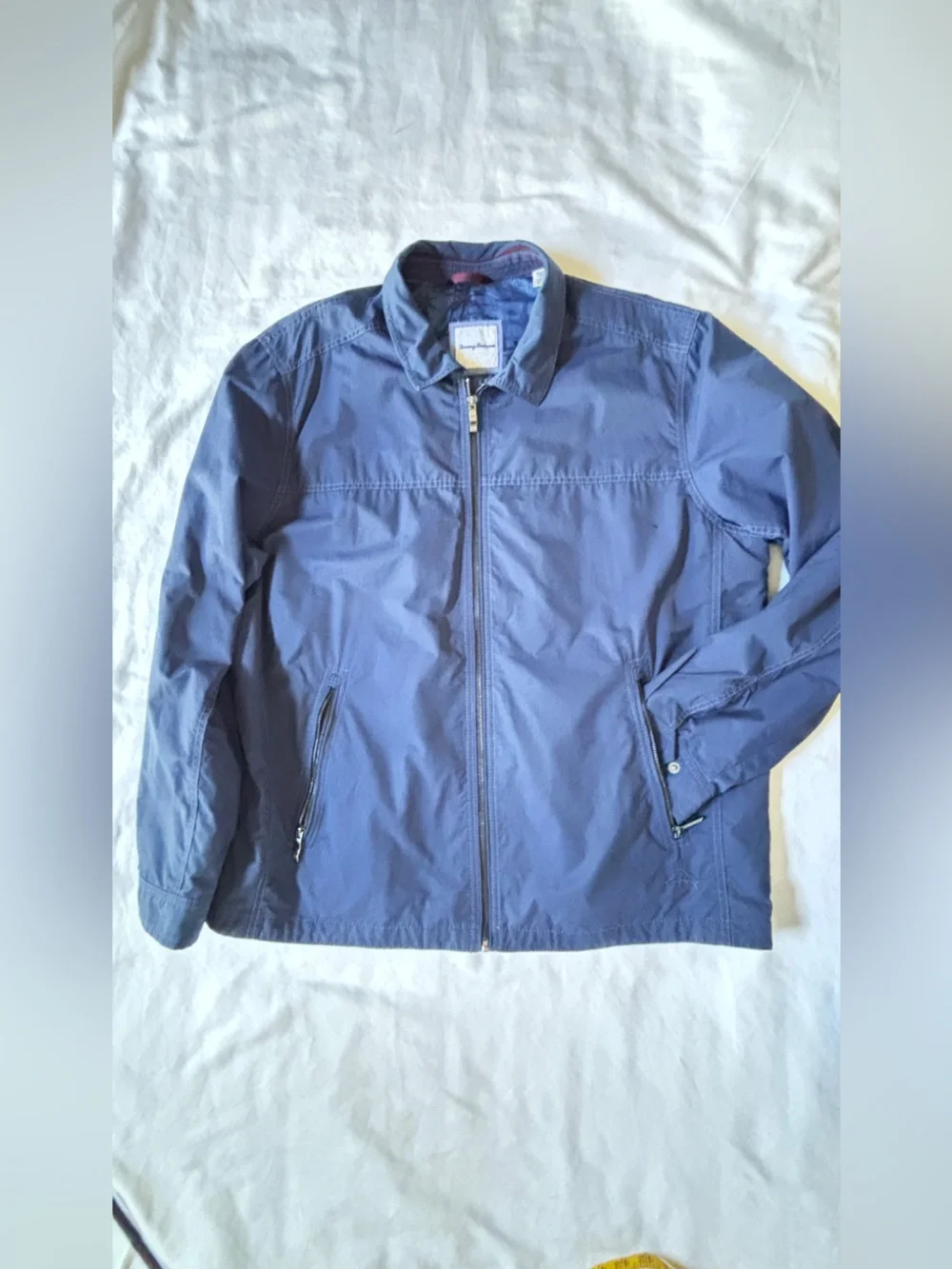 Tommy Bahama Men’s XL Blue Cotton Nylon Full Zip Lightweight Jacket Collared